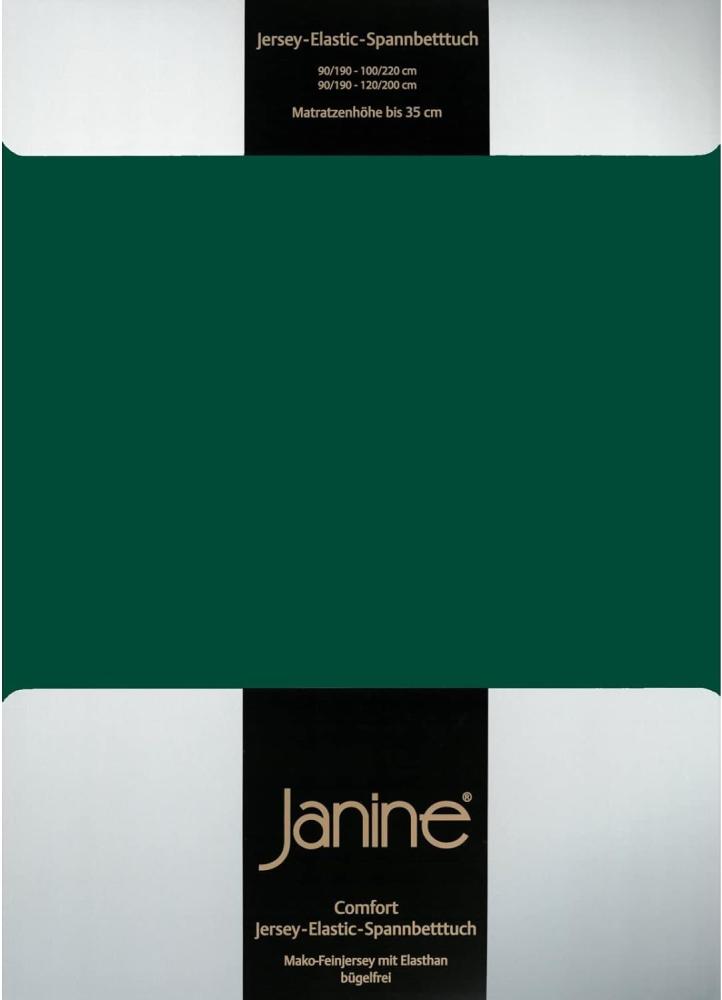 Janine Jersey Elastic Spannbetttuch | 180x200 cm - 200x220 cm | waldgrün Bild 1