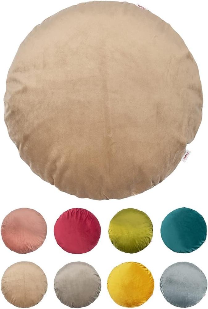 Kissenhülle rund ca. 40 cm Ø braun-beige beties "Samt&Sonders" Bild 1