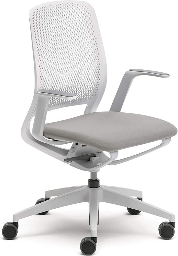 Sedus se:motion, Bürostuhl, lichtgrau/weiß, mit Armlehnen, Sitzpolster in lichtgrau, Kunststoff 950 - 1065 mm Bild 1