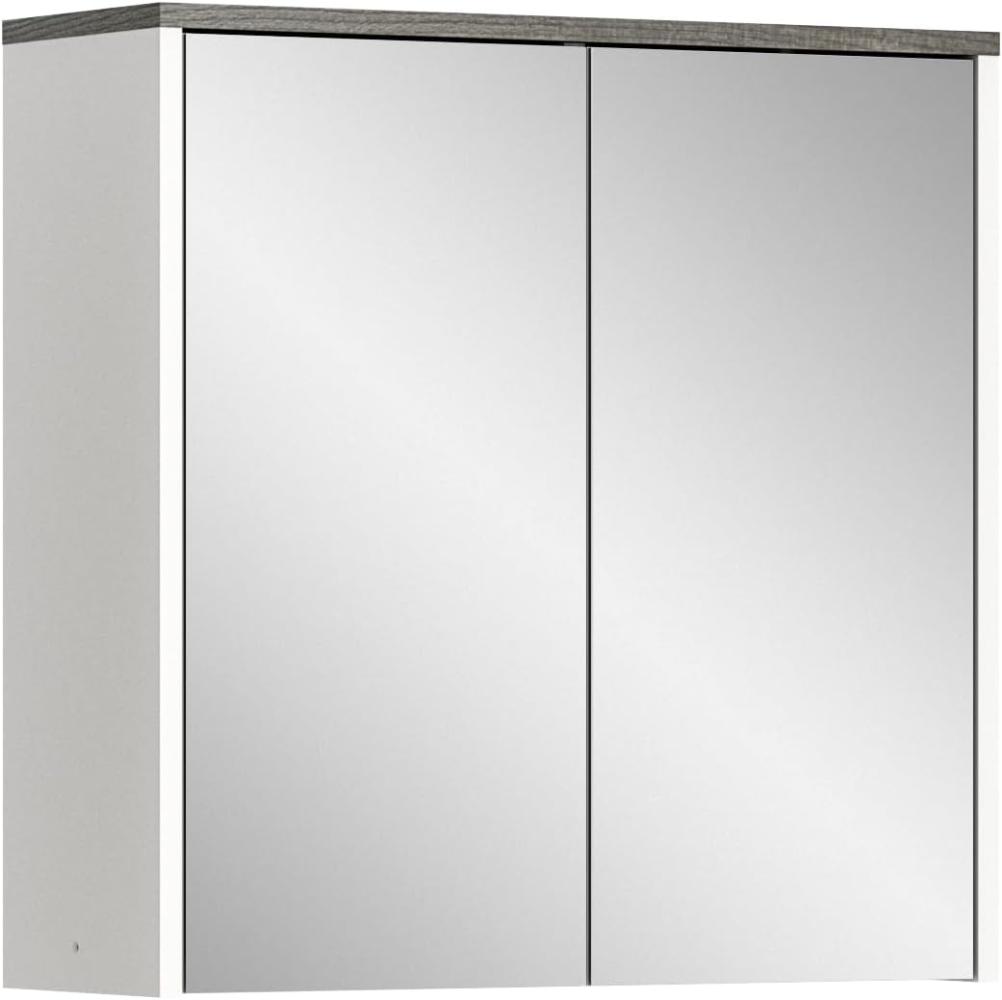 Badezimmer Spiegelschrank LosAngeles in weiß und Rauchsilber grau 60 cm Bild 1