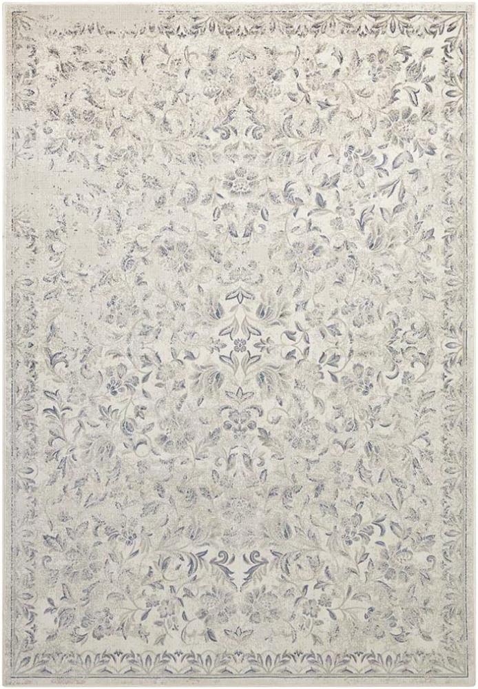 Orientalischer Samt Teppich Mahal - 160x230x0,3cm - creme, Jeansblau Bild 1