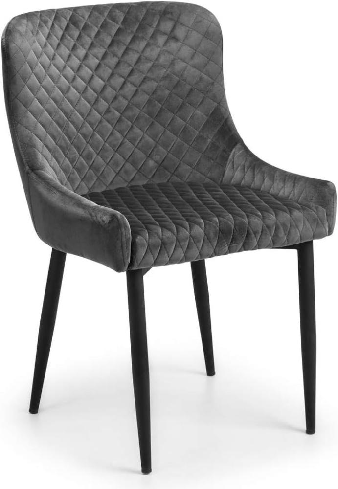 Julian Bowen Luxe Stuhl, 2 Stück, grau-schwarz Bild 1