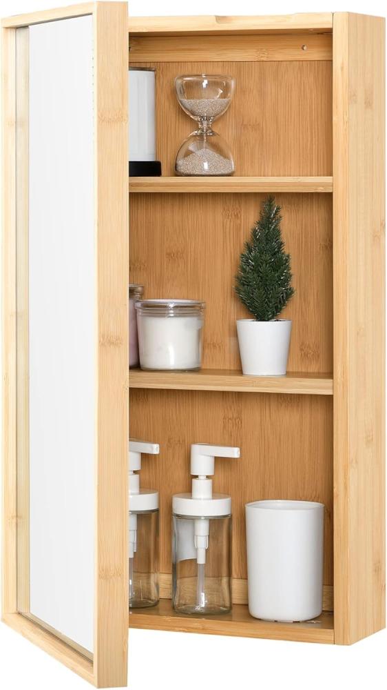 en. casa Spiegelschrank Ikorfat Badezimmer Schrank Bambus 60,5 x 35 x 14 cm Natur, 5 x 35 x 14 cm Natur Bild 1