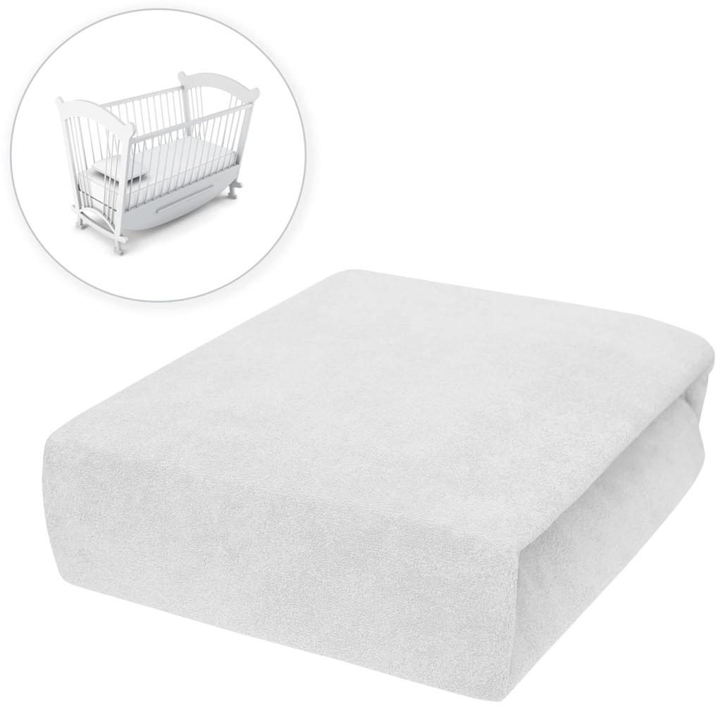 Baby Comfort Frottee Spannbettlaken für 90x40 cm Babybett Matratze (Weiß) Bild 1