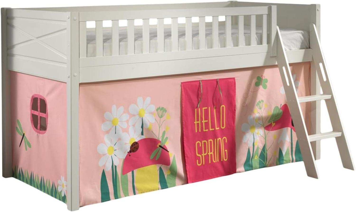SCOTT Spielbett, LF 90 x 200 cm, mit Rolllattenrost, Leiter und Textilset Vorhang "Spring" Bild 1