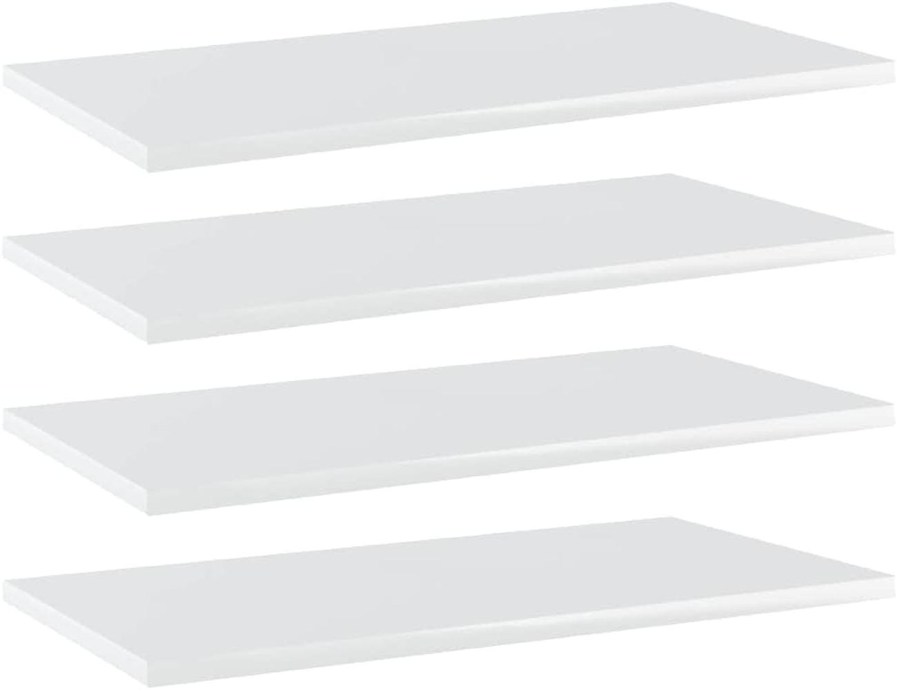 vidaXL Bücherregal-Bretter 4 Stk. Hochglanz-Weiß 60x30x1,5 cm Bild 1