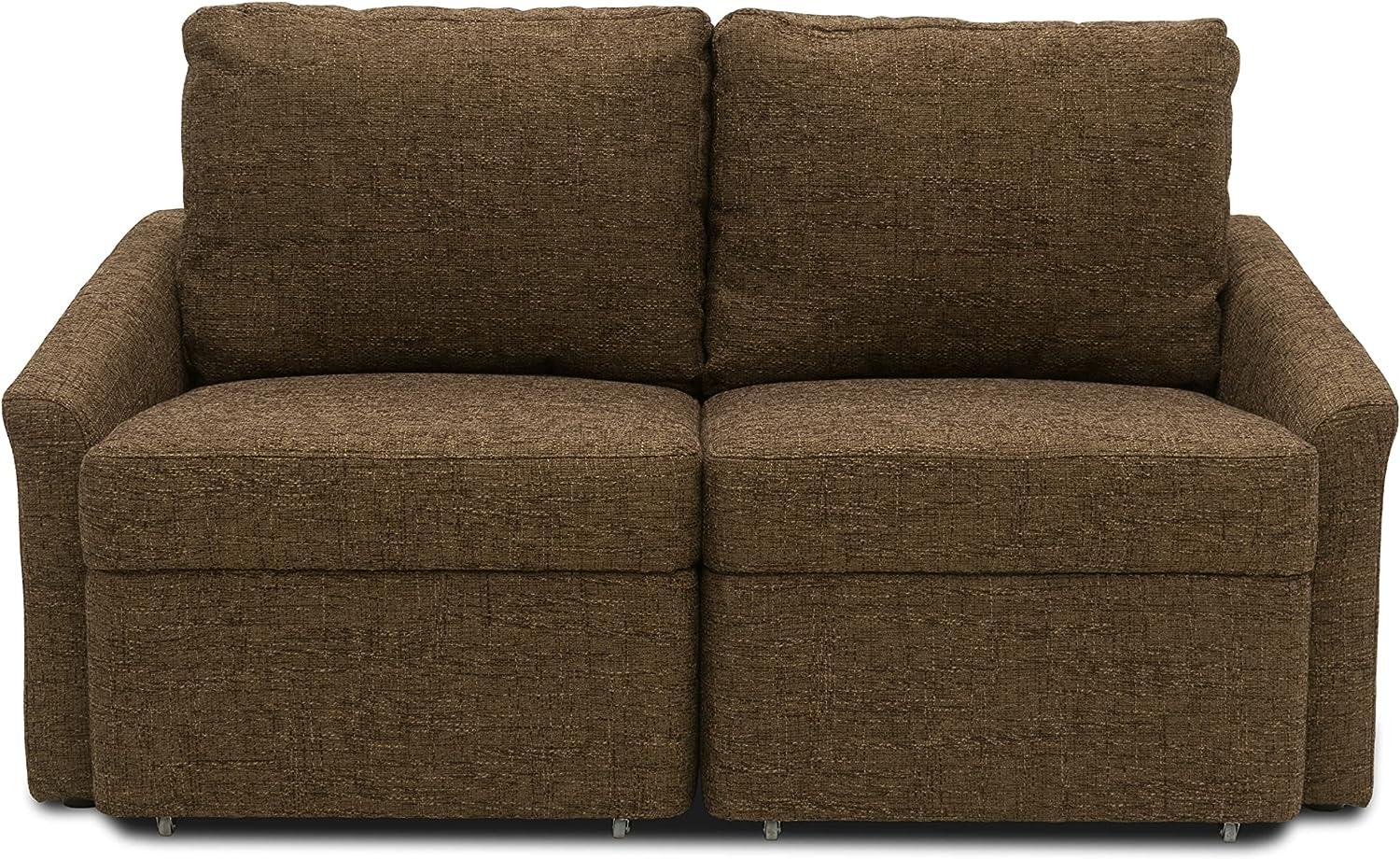 DOMO. collection Relax Couch | Dauerschläfer Boxspring Sofa mit Schlaffunktion | 2-Sitzer Schlafsofa Gästebett | 168 x 96 x 86 cm | braun Bild 1