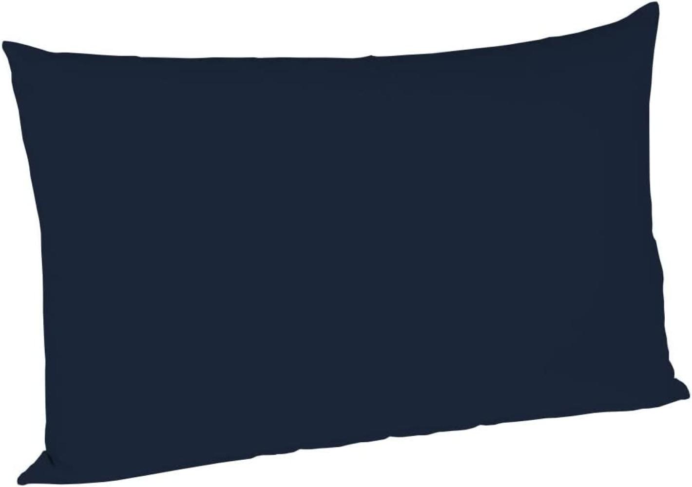 Fleuresse Mako-Satin-Kissenbezug uni colours nachtblau 6544 50 x 70 cm Bild 1