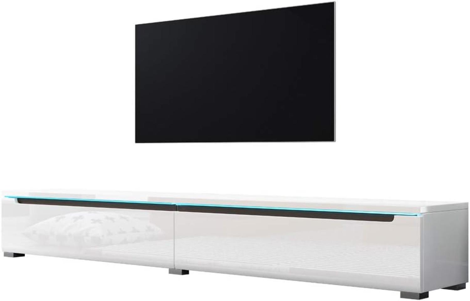 Swift – Fernsehschrank/Tv-Lowboard In Weiß Hochglanz Mit Led Hängend Oder Stehend 180 Cm Bild 1