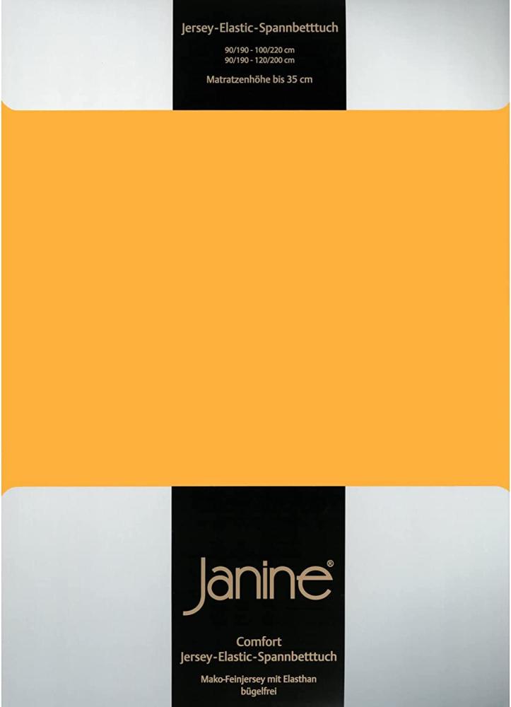 Janine 5002 Elastic-Jersey-Spannbetttuch 63 sonnengelb 140x200-160x220 Bild 1