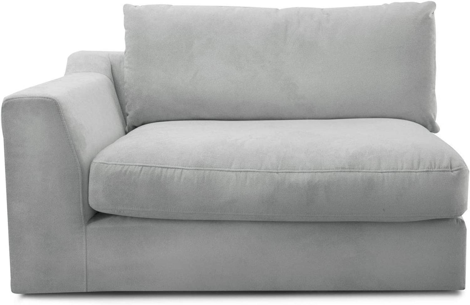 CAVADORE Sofa-Modul "Fiona"mit Armteil links / individuell kombinierbar als Ecksofa, Big Sofa oder Wohnlandschaft / 138 x 90 x 112 / Webstoff hellgrau Bild 1