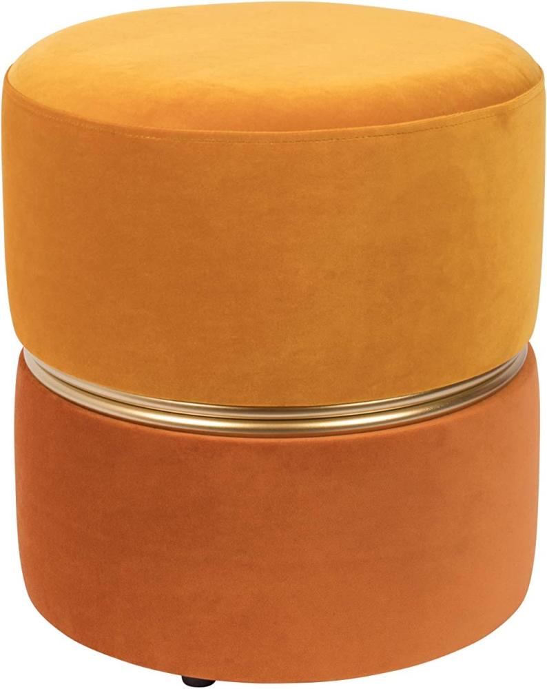 Hocker Bubbly - Samtbezug orange, Stahlringe Bild 1
