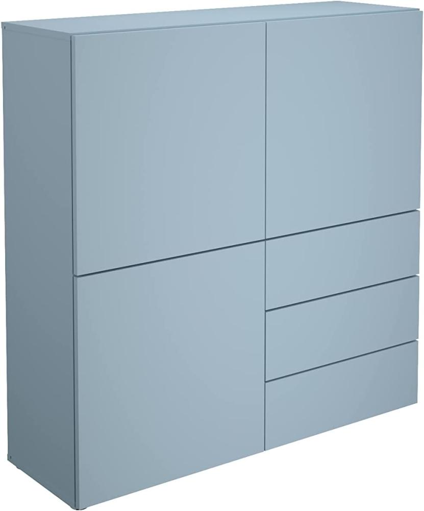 FMD Schrank mit 3 Schubladen und 3 Türen 99x31,5x101,2 cm Blau Bild 1