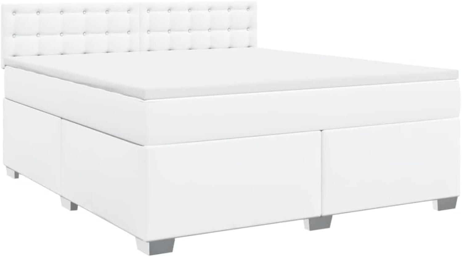 Boxspringbett mit Matratze Weiß 180x200 cm Kunstleder 3286133 Bild 1