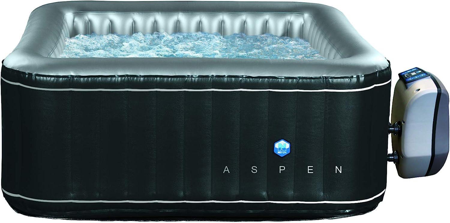 JUNG ASPEN SPA Whirlpool 168x168cm, 4 Pers, Selbstaufblasend beheizter Outdoor & Indoor Pool Eckig Bild 1