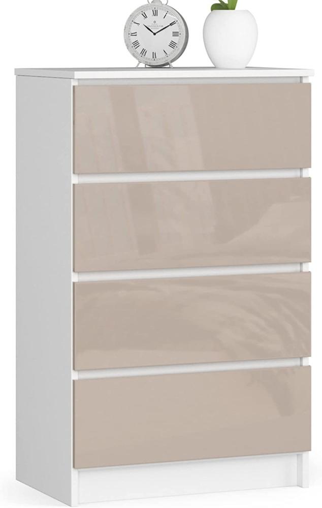 Akord Kommode mit 4 Schubladen Beistellschrank Highboardmodernes Sideboard für Wohnzimmer Esszimmer Schlafzimmer Flur Badezimmer 60x99x40cm Bild 1