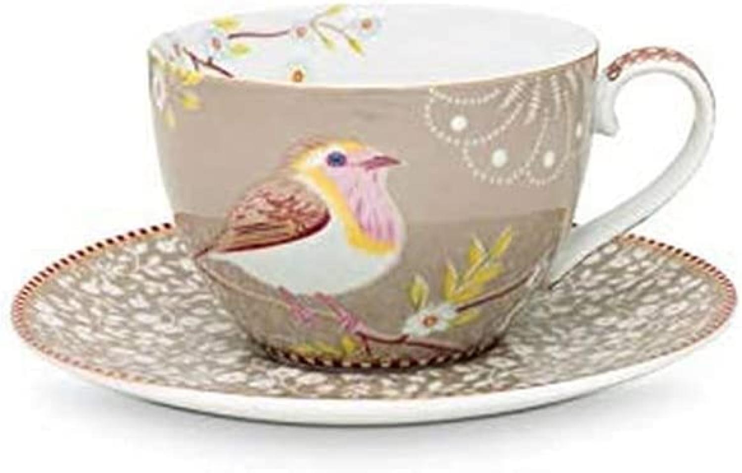 PIP STUDIO Floral Khaki Cappuccino Tasse mit Untertasse 0,28l Bild 1