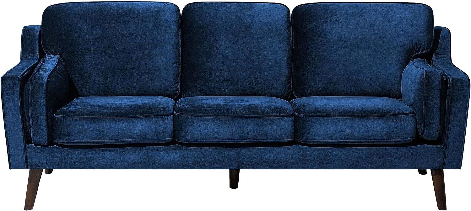 3-Sitzer Sofa Samtstoff dunkelblau LOKKA Bild 1