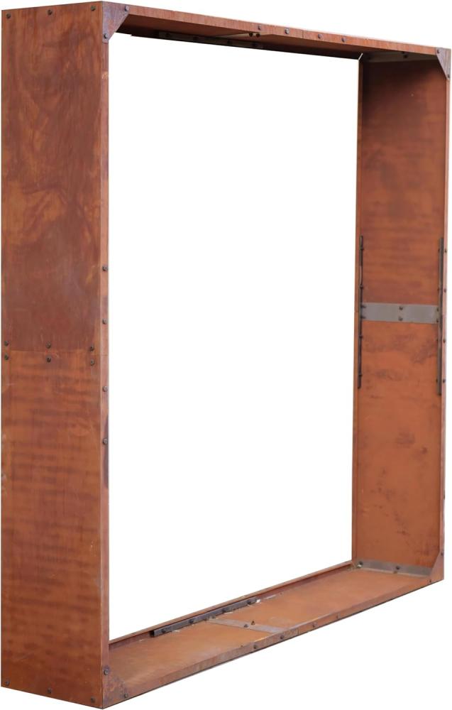 Cortenstahl Sichtschutzwand Brennholzregal 200x200x38 cm Rost Holzlager Edelrost Bild 1