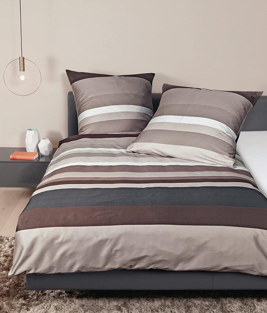 Janine Mako-Satin Bettwäsche J. D. 87078-07 Taupe Nachtschattengrau Bild 1