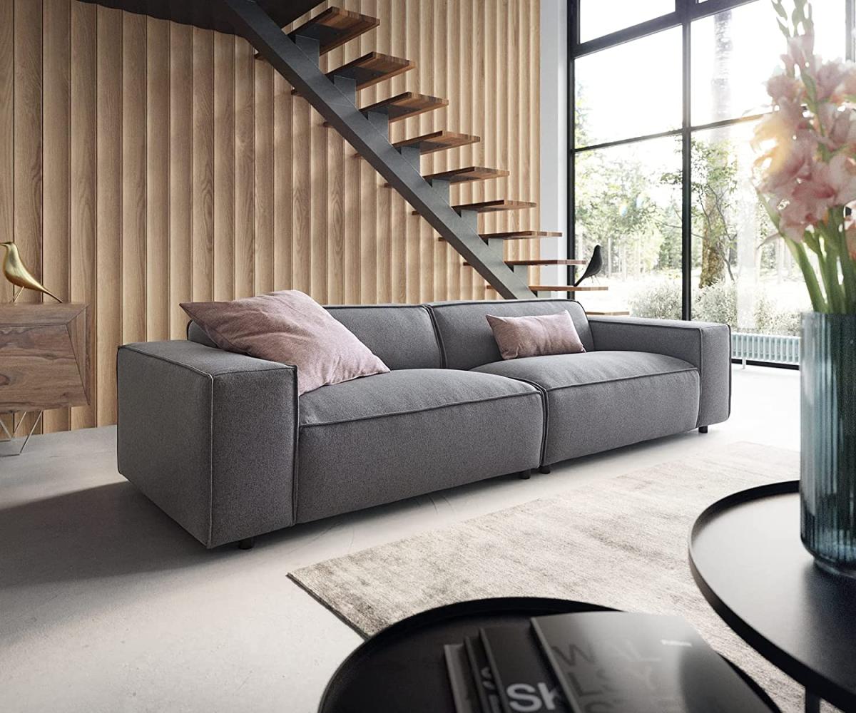 Big-Sofa Tenso 285 x 105 Strukturstoff Grau Bild 1