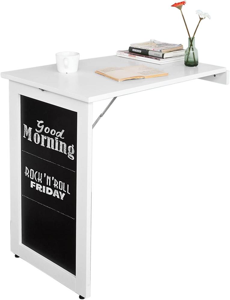 SoBuy® FWT20-W Wandtisch in weiß mit Tafel Klapptisch Esstisch Küchentisch Memoboard BHT: 50x76x75cm Bild 1