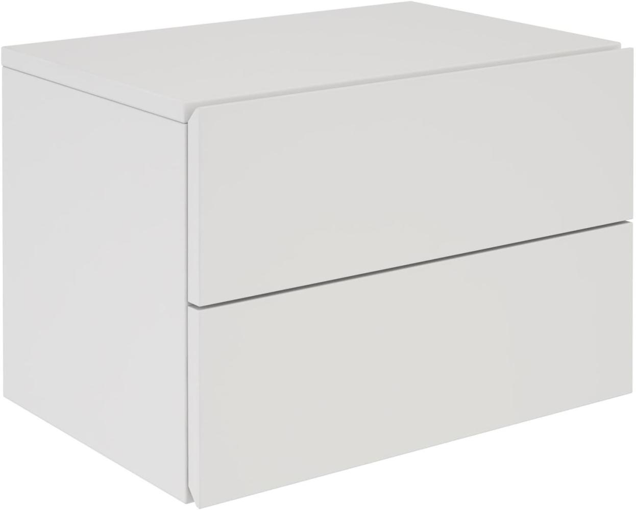 CARO-Möbel Nachtkommode ANNI Nachttisch Nachtschrank hängend Wandregal mit 2 Schubladen in weiß Bild 1