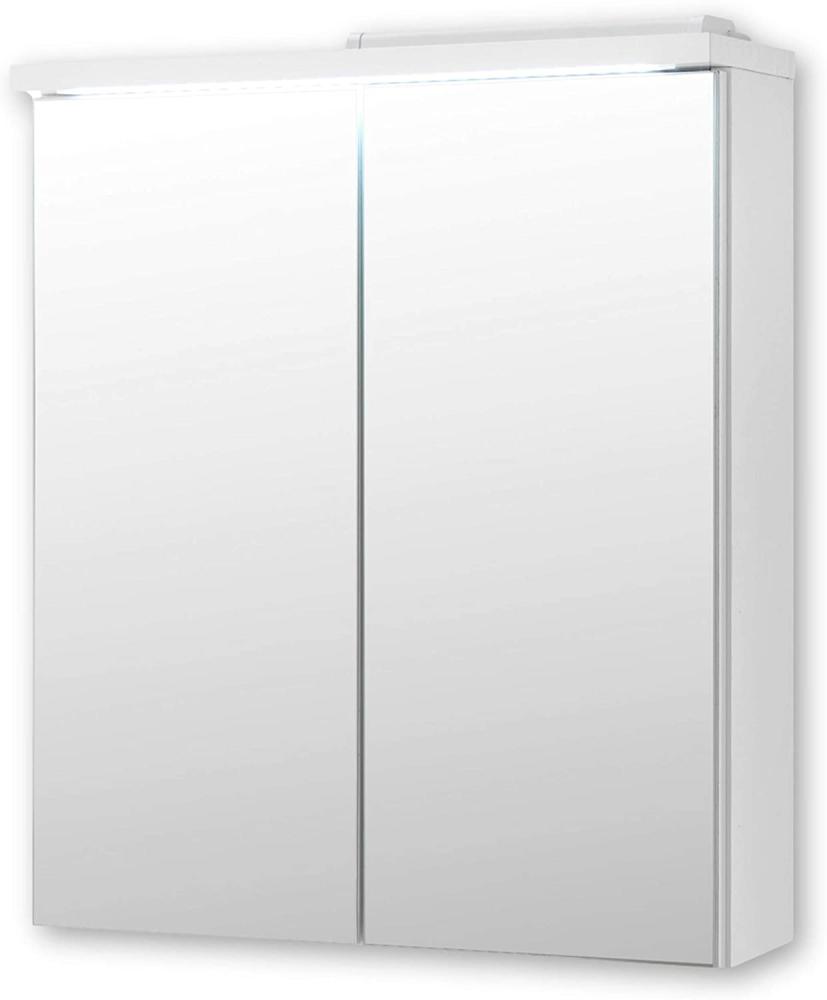 Spiegelschrank Badspiegel inkl. LED Beleuchtung ca. 60 x 69 x 20 cm POOL Weiß Bild 1