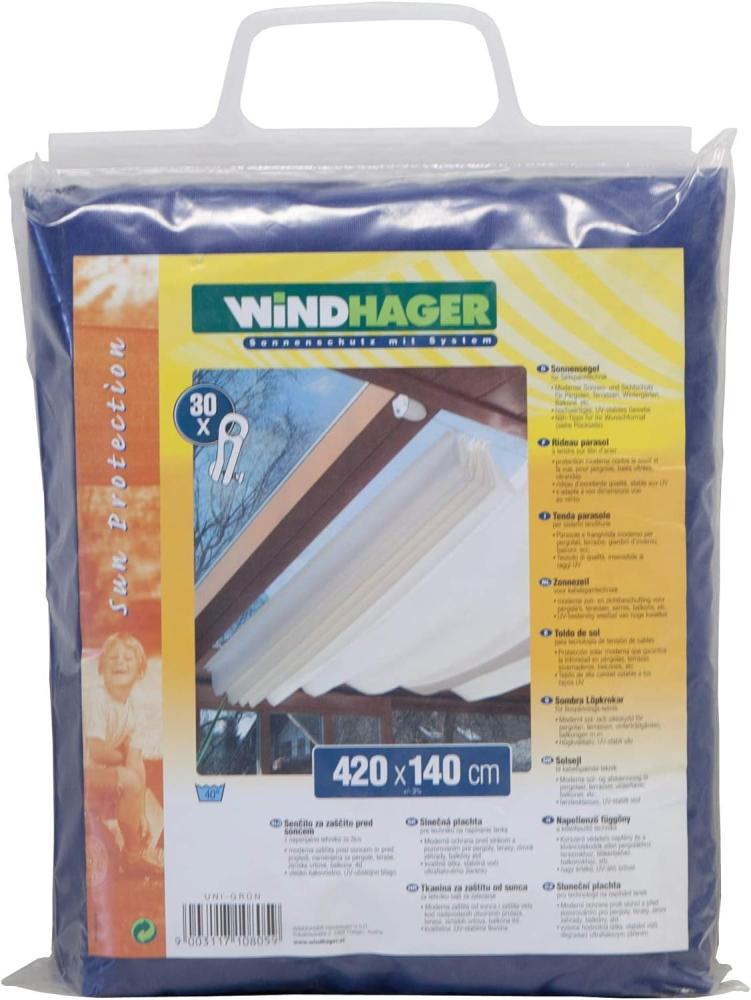 Windhager Sonnensegel für Seilspanntechnik, Uni-Blau, 270 x 140 cm Bild 1