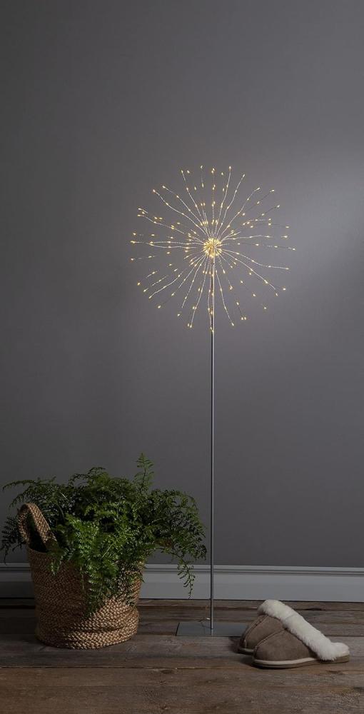 Star Trading 710-09-1 Weihnachtsdekoration FEUERWERK FIREWORK LED 200X0,06W Stahl silber H:130cm Ø45cm Bild 1
