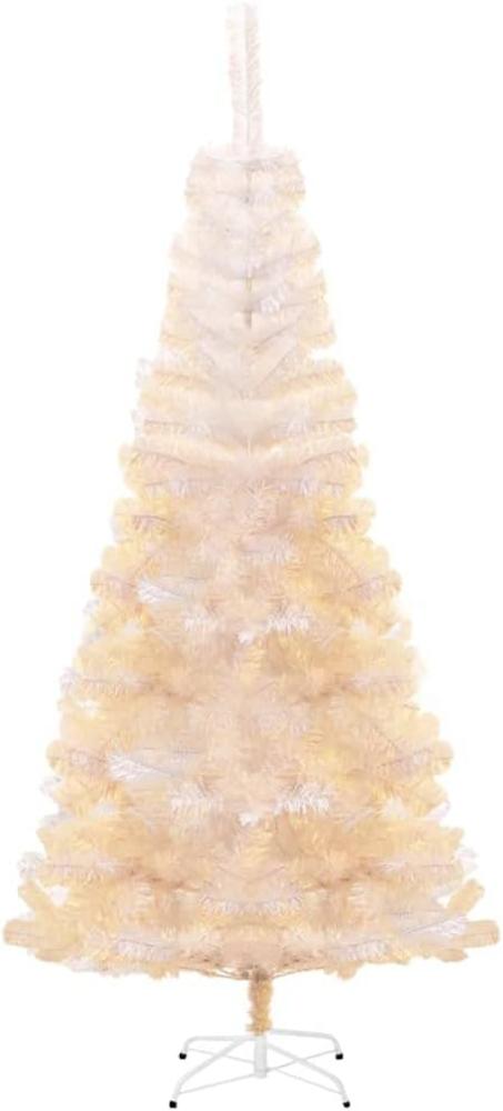 Künstlicher Weihnachtsbaum Schillernde Spitzen Weiß 180 cm PVC 344635 Bild 1