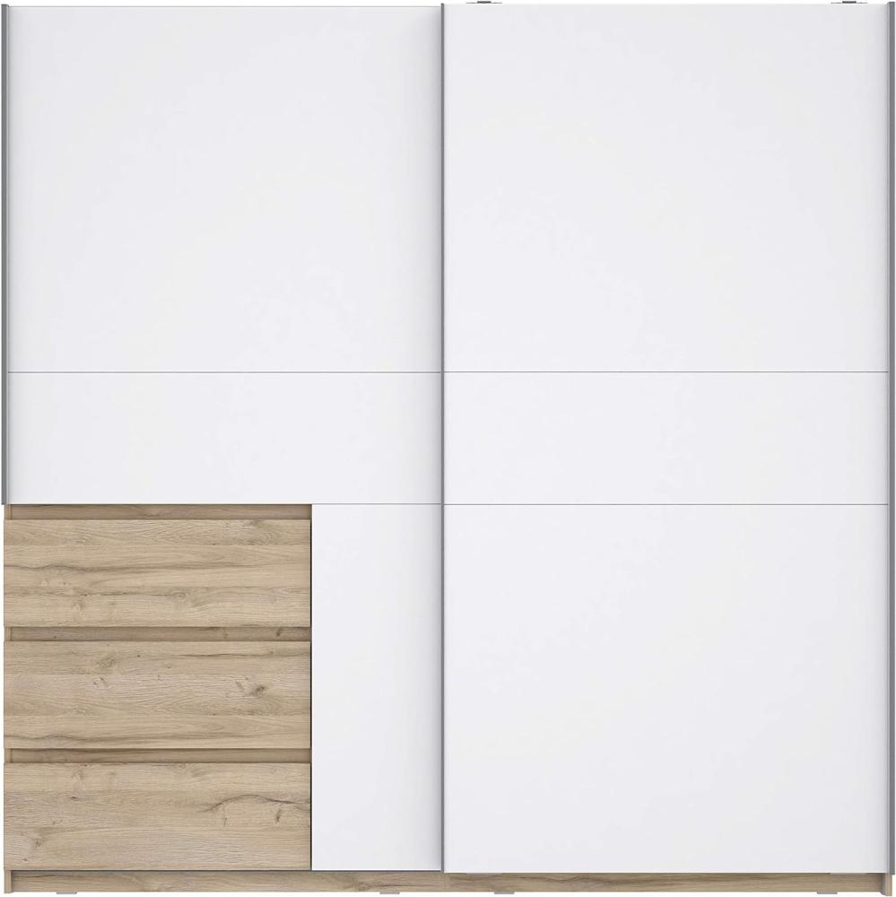 FORTE Collet Kleiderschrank, Holzwerkstoff, Braun/Weiß, 200,1 x 200,5 x 61,2 cm Bild 1