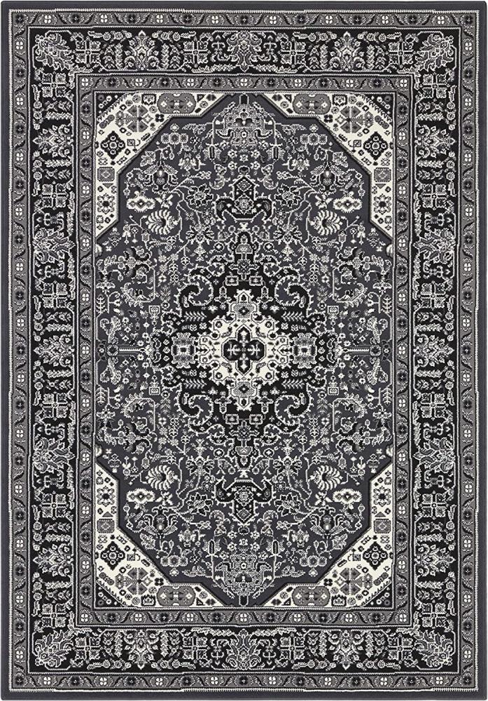 Orientalischer Kurzflor Teppich Skazar Isfahan Dunkelgrau - 120x170x0,9cm Bild 1