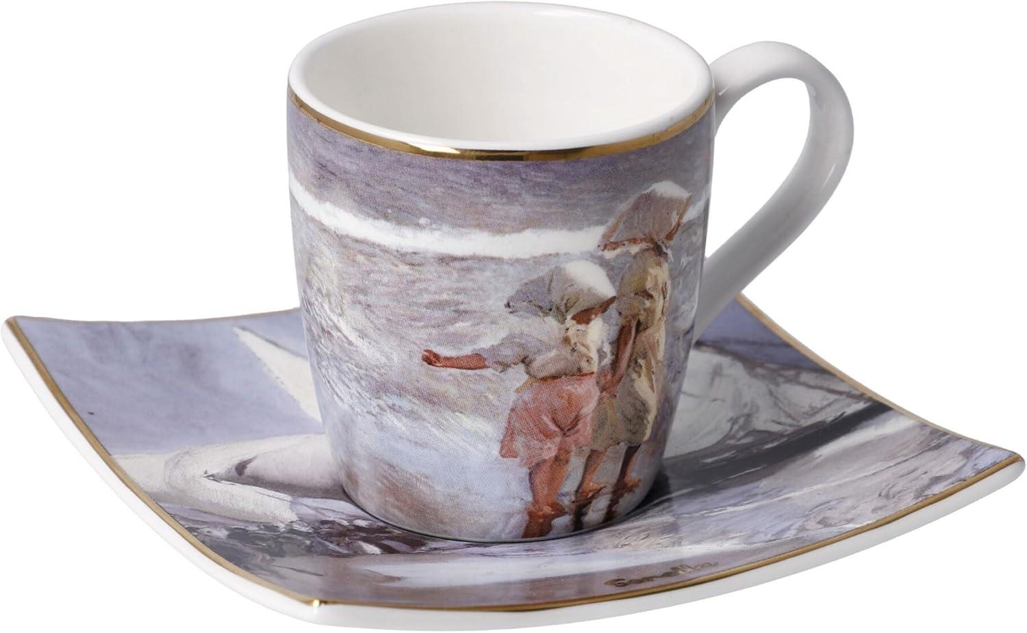 Goebel Espressotasse Joaquin Sorolla - Schwestern am Strand, mit Untertasse, Artis Orbis, Fine Bone China, Bunt, 100 ml, 67018081 Bild 1