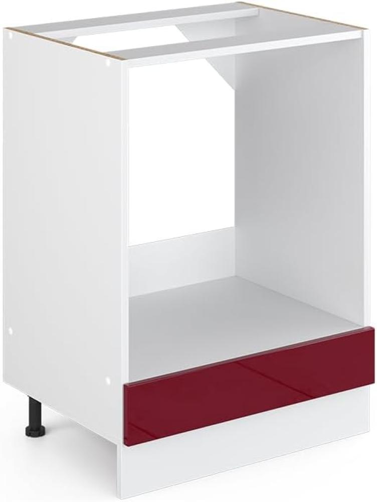 Vicco Küchenschrank R-Line Hängeschrank Unterschrank Küchenzeile Küchenunterschrank Arbeitsplatte, Möbel verfügbar in 6 Dekoren (Bordeaux ohne Arbeitsplatte, Herdumbauschrank 60 cm) Bild 1