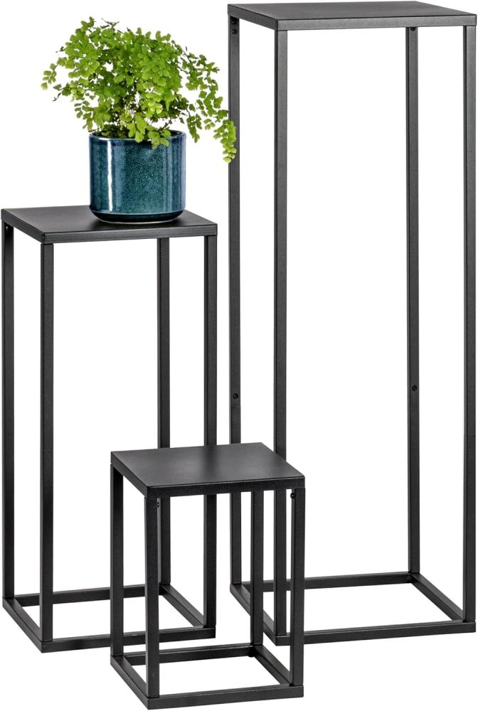 bremermann Blumenständer Blumenhocker 3er-Set, Metall-Blumenständer, Blumensäule schwarz Bild 1