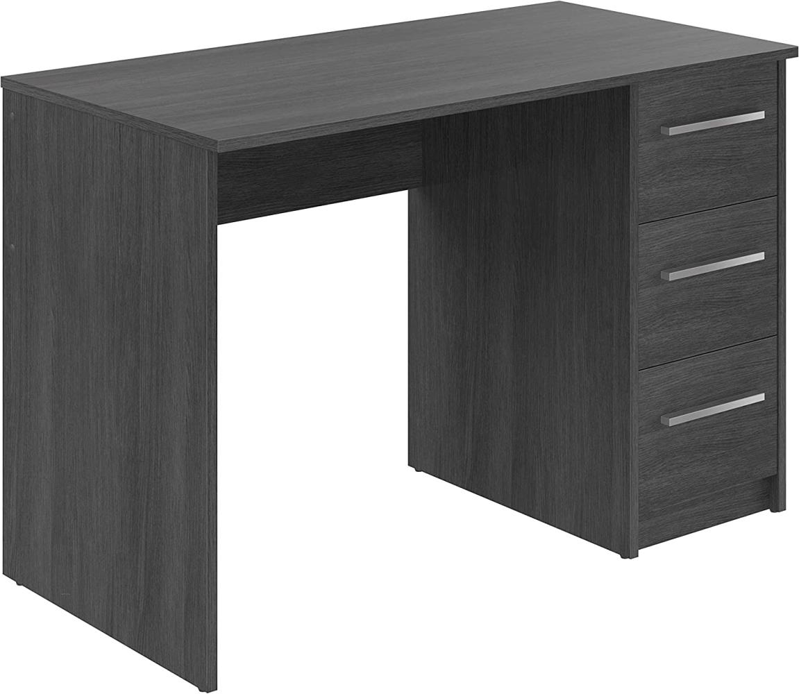 Amazon Marke - Movian Idro moderner Schreibtisch, Computertisch mit 3 Schubladen, 56 x 110 x 73, Grau Bild 1