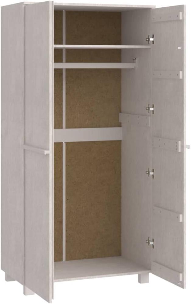 Kleiderschrank, Massivholz Kiefer, weiß, 89x50x180 cm Bild 1