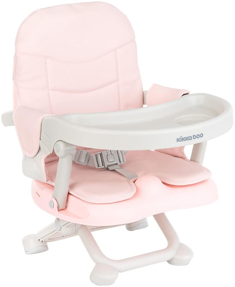 Kikkaboo Kindersitzerhöhung Pappo Booster, Tisch, klappbar, Sicherheitsgurt rosa Bild 1