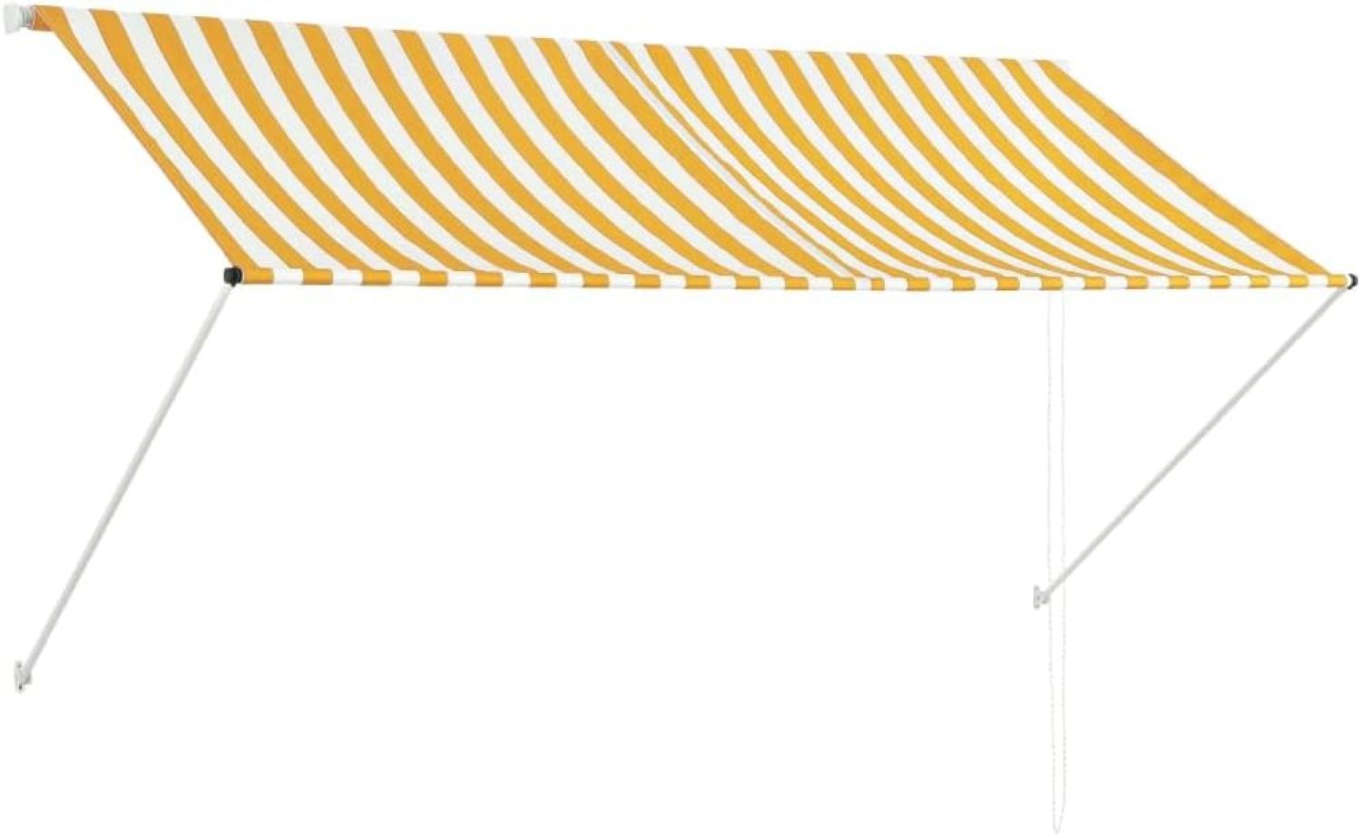Einziehbare Markise 250×150 cm Gelb und Weiß Bild 1