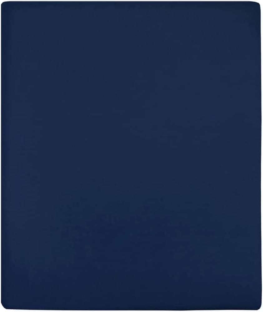 Spannbettlaken Jersey Marineblau 90x200 cm Baumwolle Bild 1