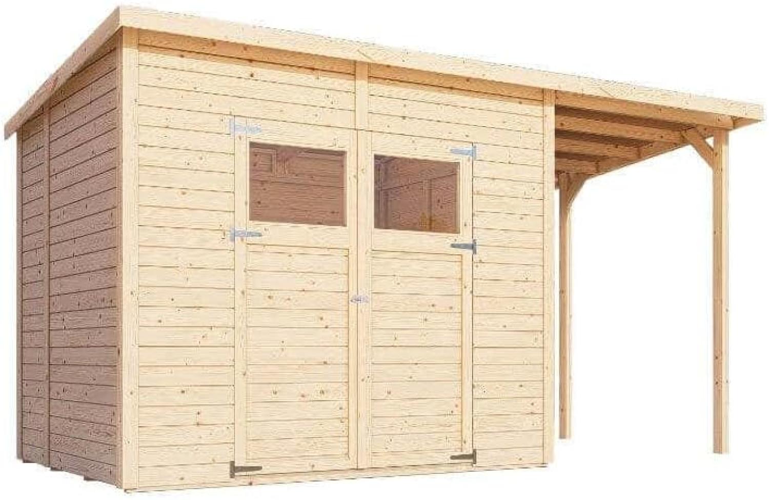 Alpholz Gerätehaus Mollie Plus Gerätehaus aus Holz Geräteschrank mit 14 mm Wandstärke inklusive Schleppdach Gartenhaus mit Montagematerial Bild 1