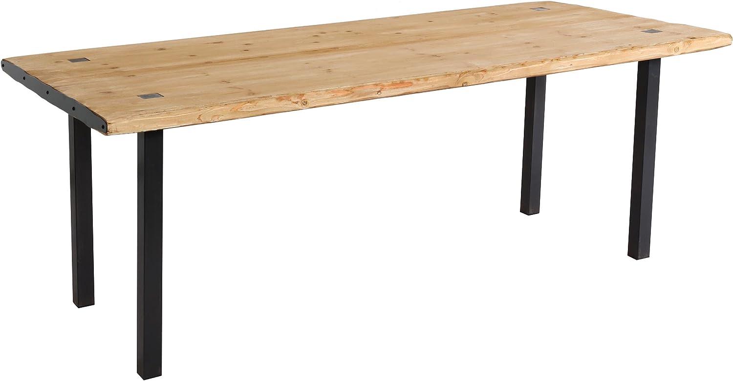 Esstisch HWC-L75, Tisch Esszimmertisch, Industrial Massiv-Holz MVG-zertifiziert 200x90cm, natur Bild 1