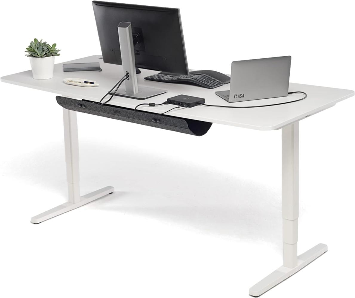 Yaasa Desk Pro II Elektrisch Höhenverstellbarer Schreibtisch, 160 x 80 cm, Off-White, mit Speicherfunktion und Kollisionssensor Bild 1