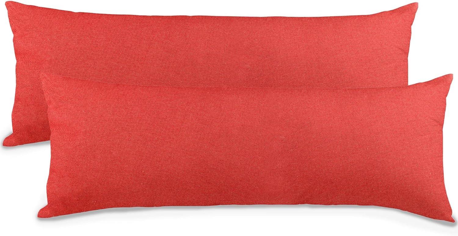 aqua-textil Classic Line Kissenbezug 2er-Set 40 x 145 cm Kirsch rot Baumwolle Seitenschläferkissen Bezug Reißverschluss Bild 1
