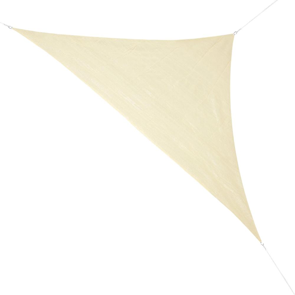 Corasol 160078 Premium Sonnensegel, 3,6 x 3,6 x 5 m, 90° Grad Dreieck, Wind- & wasserdurchlässig, sandbeige Bild 1