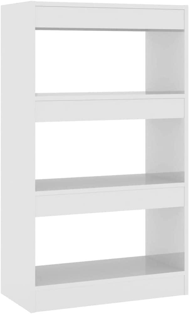 vidaXL Bücherregal/Raumteiler Hochglanz-Weiß 60x30x103 cm Spanplatte Bild 1