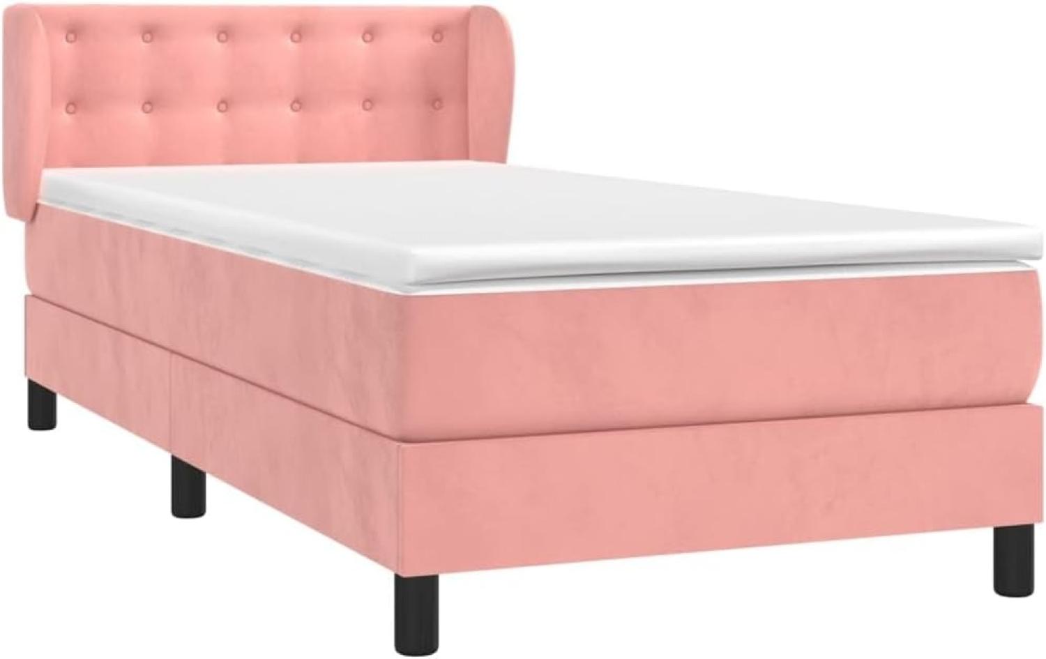 Boxspringbett mit Matratze Rosa 90x190 cm Samt (Farbe: Rosa) Bild 1