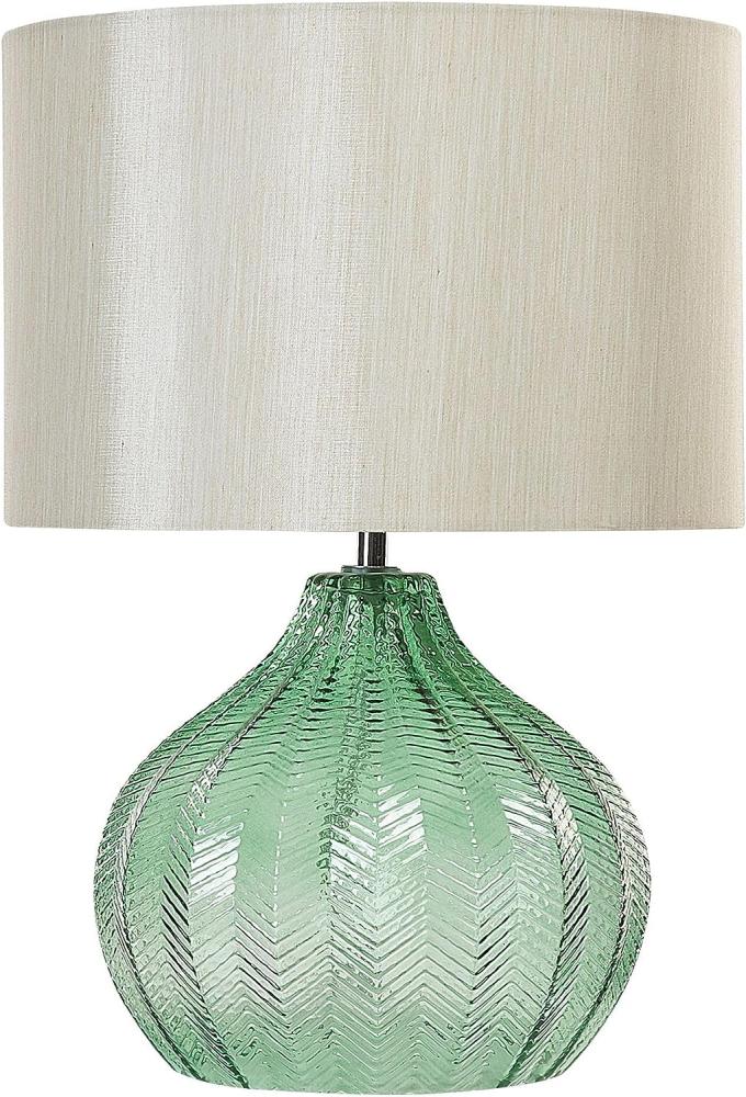 Tischlampe Glas smaragdgrün 41 cm Trommelform KEILA Bild 1