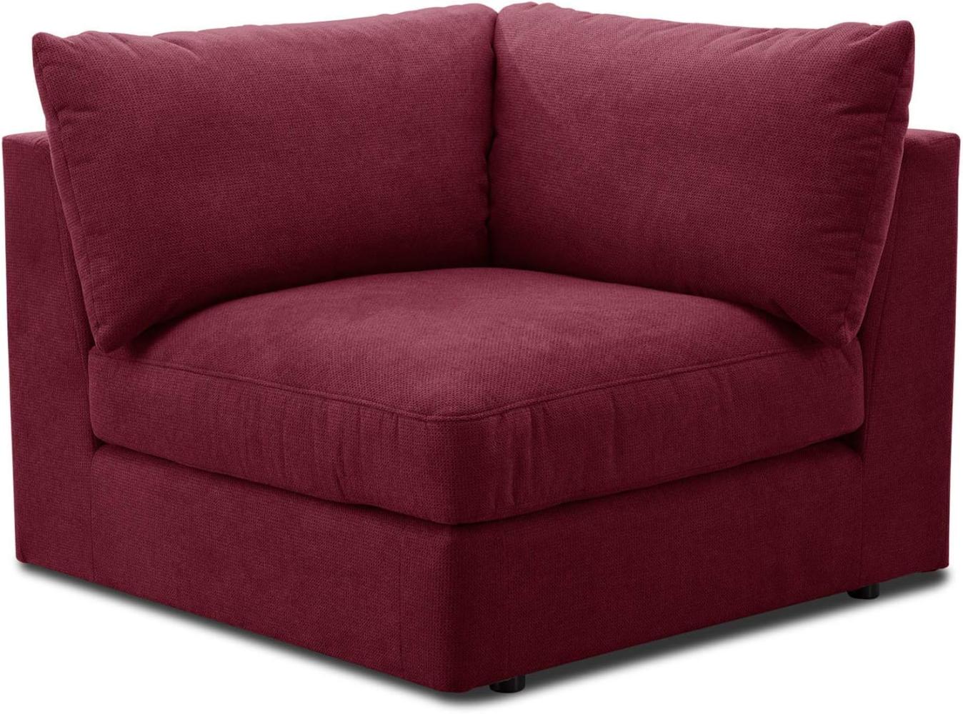 CAVADORE Sofa-Modul "Fiona" Spitzecke / Ecke für Wohnlandschaft oder XXL-Sessel / 107 x 90 x 107 / Webstoff burgunder-rot Bild 1